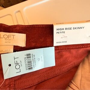 LOFT Petite High Rise Skinny Jeans in Deep Rust